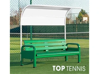 Băng ghế ngồi sân tennis có mái che đơn được lợp bằng bạt
