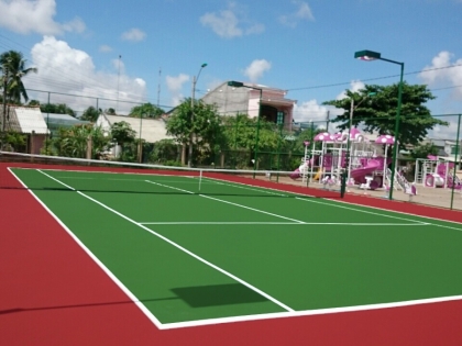 thi cong san tennis tra vinh 2