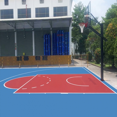 sơn lại sân bóng rổ với 2 lớp sơn cao su novasports usa